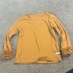 Ruffle Butts Mustard Long Sleeve Ruffle Tee